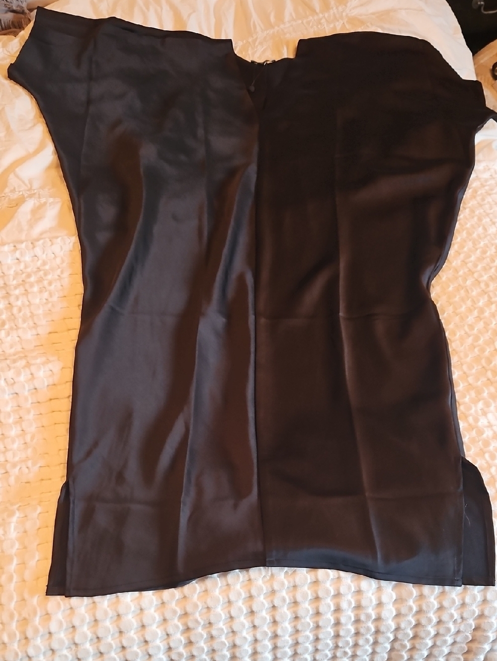 Universal Standard Sleek Black Satin V Neck Dress Size 10-12